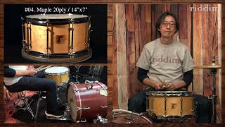 04 Maple 20ply  14quot x7quot Snare Drum [upl. by Haidebej]