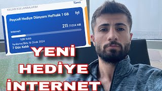 TURKCELL YENİ 1GB HEDİYE İNTERNET KAMPANYASI KANITLI 2024 [upl. by Wylde]