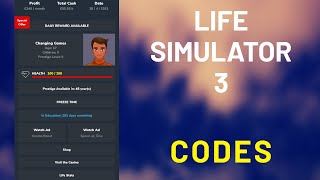 LIFE SIMULATOR 3 PRO CODES [upl. by Allemahs]