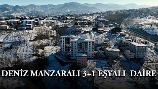 Trabzon Yalıncak mahallesinde deniz manzaralı 3  1 eşyalı satılık daire [upl. by Ardna]