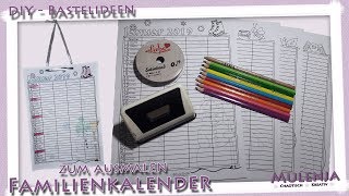 DIY  Familienkalender zum ausmalen [upl. by Emerson]