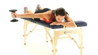 Shoulder exercise  Horizontal abduction in prone for rehabilitation [upl. by Ehsom]