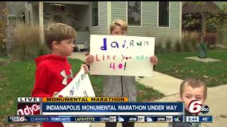 Monumental Marathon Family celebrates runners 40th birthday [upl. by Seaton49]