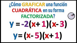 🤔¿Cómo GRAFICAR una función CUADRÁTICA cuando está expresada en su forma FACTORIZADA [upl. by Luise]