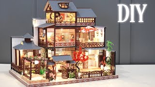 DIY Miniature Dollhouse Kit  Elegant Spring Garden  Jappanese Villa  Relaxing Satisfying Video [upl. by Eirol528]