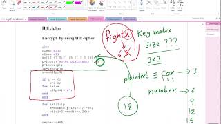 Network Security Lecture Hill Cipher Encryption Implementation with Matlab [upl. by Hibben]