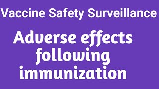 Adverse events following immunizationVaccine safety surveillanceUnit 3 pharmacovigilance adr [upl. by Ddarb]