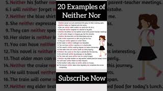 Neither Nor Use in English With Examples 🔥  English Grammar [upl. by Anival]