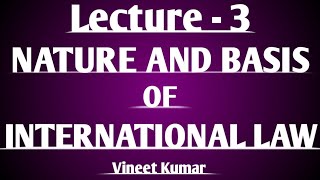 International Law Nature and Basis Lecture 3 [upl. by Nosyd147]