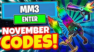 MM3 CODES NOVEMBER 2021 ALL NEW CODES ROBLOX MURDER MYSTERY CODES [upl. by Eleanor]