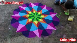 Day 15Margazhi rangoli New year RangoliMargazhi colour Kolam New Year Muggulu 2023lavsrangoli [upl. by Ahsika951]