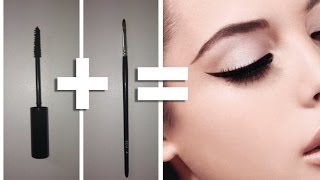 QUICK MAKEUP TIP  TURN YOUR MASARA INTO A GEL EYELINER [upl. by Yelyr]