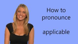 How to pronounce applicable [upl. by Namia]