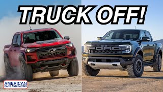 Midsize Matchup Chevrolet Colorado ZR2 v Ford Ranger Raptor [upl. by Noirrad]