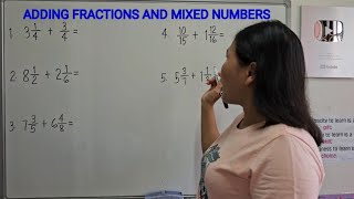 ADDING FRACTIONS AND MIXED NUMBERS [upl. by Leeda740]