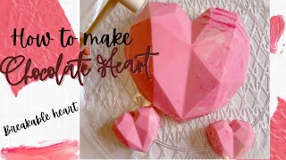 How to make chocolate heart l Breakable heart l tips and tricks [upl. by Nedaj]