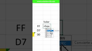 CONVERSION DE COLORES HEXADECIMAL A DECIMAL EN excel [upl. by Lledyr]