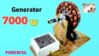 i make 7000W Powerful 220V electric Generator at home using strong magnet Copper coil [upl. by Efeek]