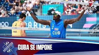 Cuba domina a Brasil en Voleibol de playa masculino  Juegos Olímpicos París 2024 [upl. by Aniluap280]