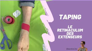 Taping  retinaculum des extenseurs [upl. by Ojadnama]