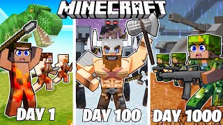 I Survived 1000 Days as WARRIORS in HARDCORE Minecraft [upl. by Gonagle]