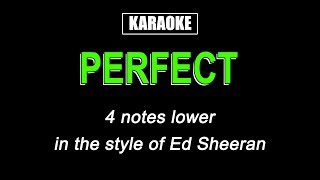 Karaoke  Perfect Lower Key  Ed Sheeran [upl. by Enail931]