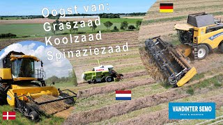 Oogst van koolzaad spinazie en graszaad in vogelvlucht [upl. by Packton460]