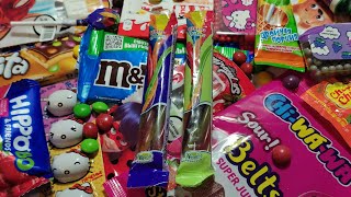 ASMR Unpacking Candy Jelly Gum Rainbow Peelers [upl. by Imaon]