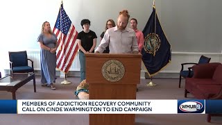 Members of addiction recovery community call on Cinde Warmington to end campaign for governor [upl. by Esila208]