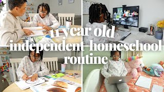 MY 11 year old INDEPENDENT HOMESCHOOL ROUTINE DAY IN THE LIFE OF A HOMESCHOOL MOM OF 3 [upl. by Eda]