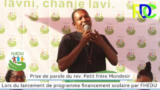 P Petit frère Mondesir te pran la pawol nan okazyon lansman FHEDU Fondation Herline Duversaint [upl. by Ilaire]