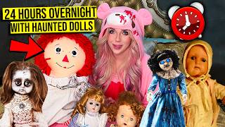 SPENDING 24 HOURS OVERNIGHT With MY HAUNTED DOLLScreepy [upl. by Placidia]