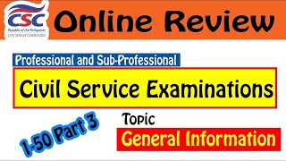 Civil Service Exam Reviewer Part 3  CSE Reviewer2023 General Information Review [upl. by Olenta]