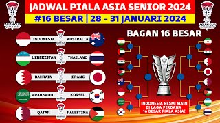 Bagan amp Jadwal 16 Besar Piala Asia 2024  Timnas Indonesia vs Australia  Piala Asia 2023 Qatar [upl. by Jillene]