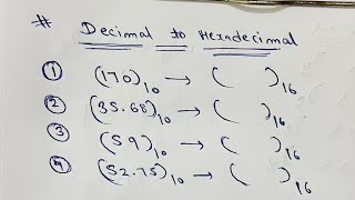 Decimal to Hexadecimal Conversion  Number System 2023 [upl. by Weinberg]