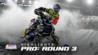 HIGHLIGHTS  Pro Round 3 of AMSOIL Championship Snocross 20222023 [upl. by Lange382]