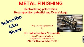 Electroplating polarization Decomposition potential and Over Voltage [upl. by Wenona]