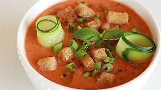 Gazpacho Recipe  Spanish Cold Tomato Soup [upl. by Imelda]