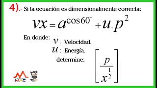 ANÁLISIS DIMENSIONAL  EJERCICIO 4 FÍSICA [upl. by Curhan]