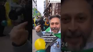 No Consulado brasileiro em Londres brasileiros atendem a convocação de Bolsonaro [upl. by Solnit]