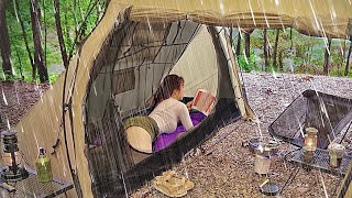 Solo camping in heavy rain  sudden heavy rain tent  relaxing  ASMR [upl. by Nodyl]