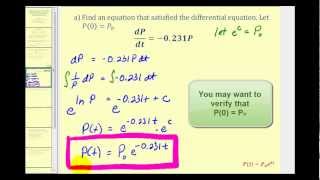 Applications of First Order Differential Equations Exponential Decay Part 1 [upl. by Anelaj168]