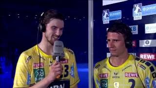 Andy Schmid und Hendrik Pekeler nach dem Super CupSieg [upl. by Cynthy]