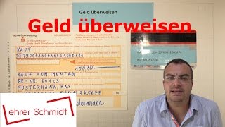 Überweisung ausfüllen  Geld auf ein anderes Konto überweisen  Lehrerschmidt [upl. by Aramoiz]