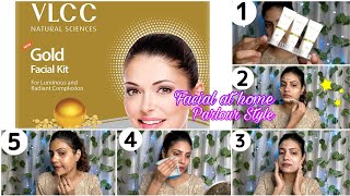 VLCC Gold Facial Kit Step by Step Demo amp ReviewFacial at homeघर पे Gold फेशियल कैसे करें [upl. by Ettezzus481]