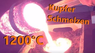 KUPFER selber schmelzen und gießen im Elektroofen [upl. by Rahr923]