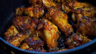 The BEST Air Fryer Baked Honey BBQ Chicken Wings EVER  Chicken Wing Recipes [upl. by Meeharbi]