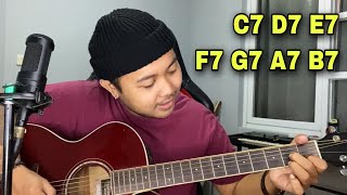 Cara belajar cepat Chord C7 D7 E7 F7 G7 A7 B7 [upl. by Oiramal]