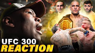 Israel Adesanya Reacts To The INSANE UFC 300 Pay Per View [upl. by Marelda]