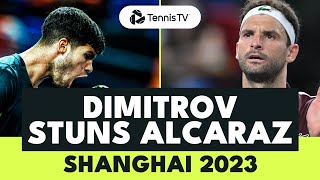 Grigor Dimitrov STUNS Carlos Alcaraz  Shanghai 2023 Match Highlights [upl. by Aneela190]